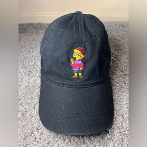 Mad Engine The Simpsons Slideback Hat Black OSFM Embroidered Lisa Simpson Hippie